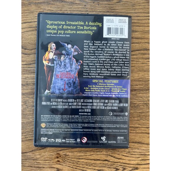 Beetlejuice 20th Anniversary Deluxe Edition DVD 2008 Fantasy Movie Pre-Owned - Picture 2 of 4